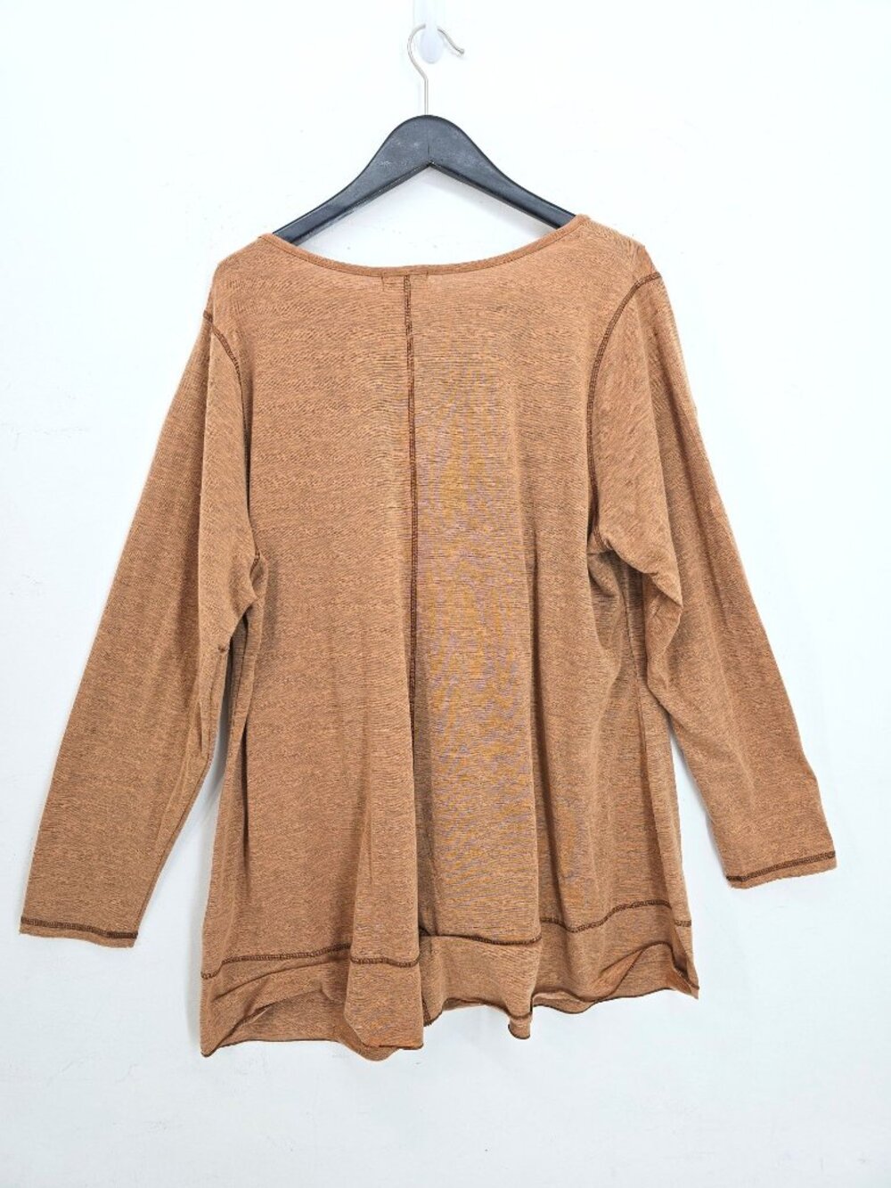 One World Brown Paisley Boho 3/4 Sleeve Tunic Top Women Size 3X Plus - Picture 3 of 4